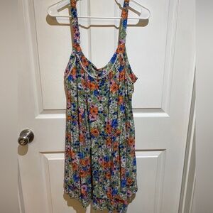 Wild Fable Sz XL Sundress Bright Floral Adjustable Straps Boho Cottagecore Mini